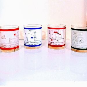 RARE "R" Tennis '72 Jokes Tumbler Set